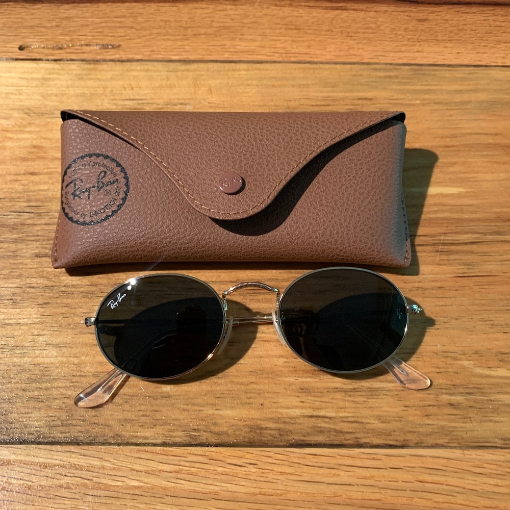 Ray-Ban Silver and Black Round Sunglasses